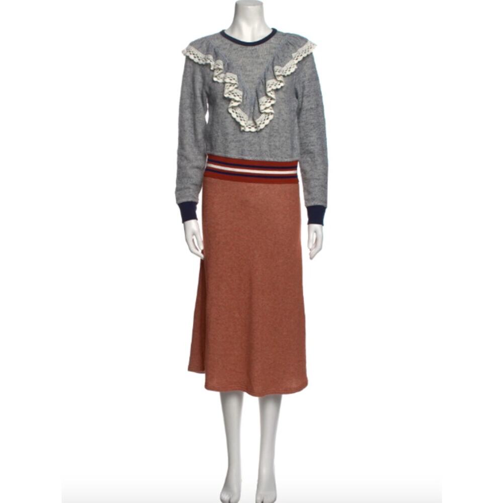 WARM Colorblock Pattern Long Dress